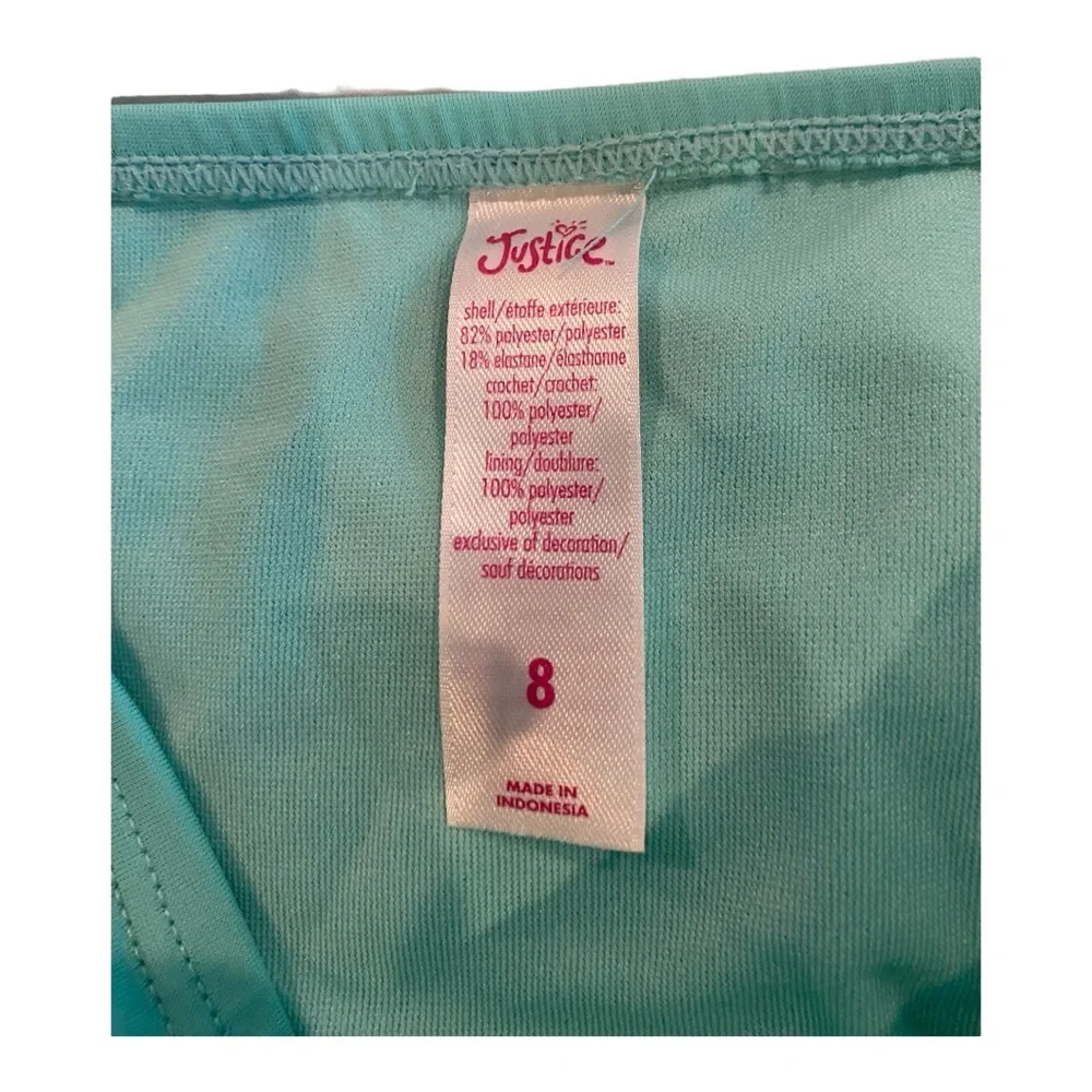 Justice Girls Teal Crochet Bikini Swim Bottoms Size 8